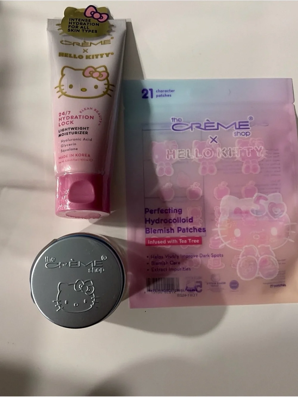 The Creme Shop x Hello Kitty Moisturizer, 24/7 Hydration Lock & Blemish Patches